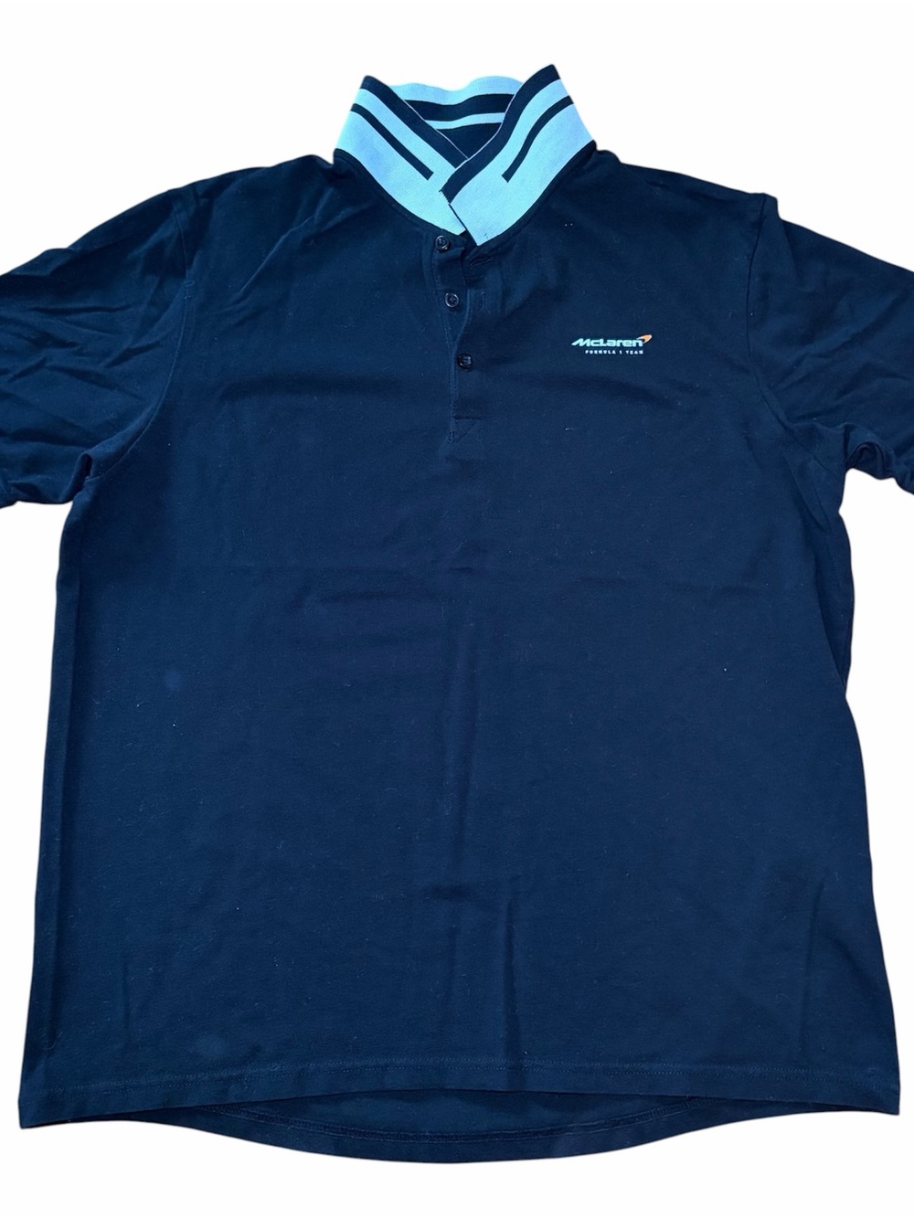 McLaren Formula 1 Team Monaco Racing Pique Polo Black Mens XXL 22.75" Chest